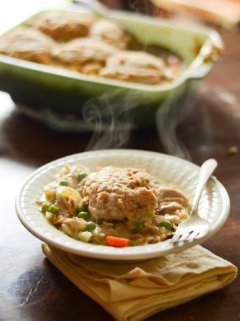 chicken pot pie with biscuits