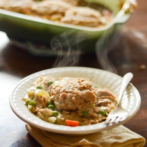 chicken pot pie with biscuits