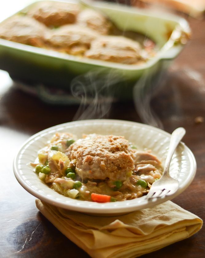 chicken pot pie with biscuits